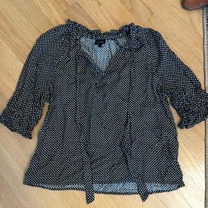 Black and white polka dot blouse